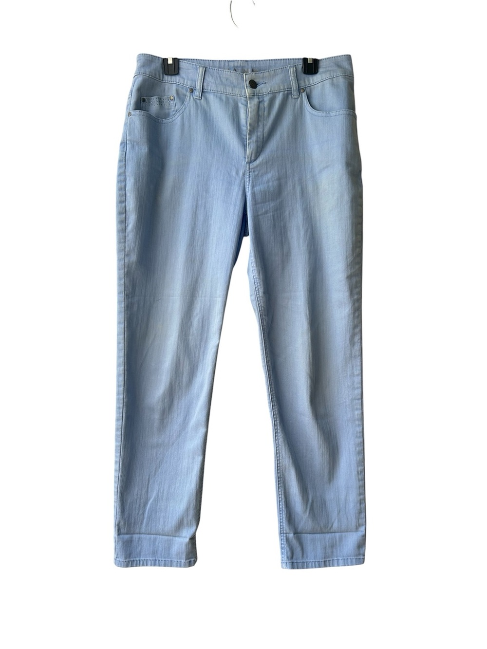 Platinum by Chico's Periwinkle Bue Denim Skimmer Jeans. Size 1.5 (10).